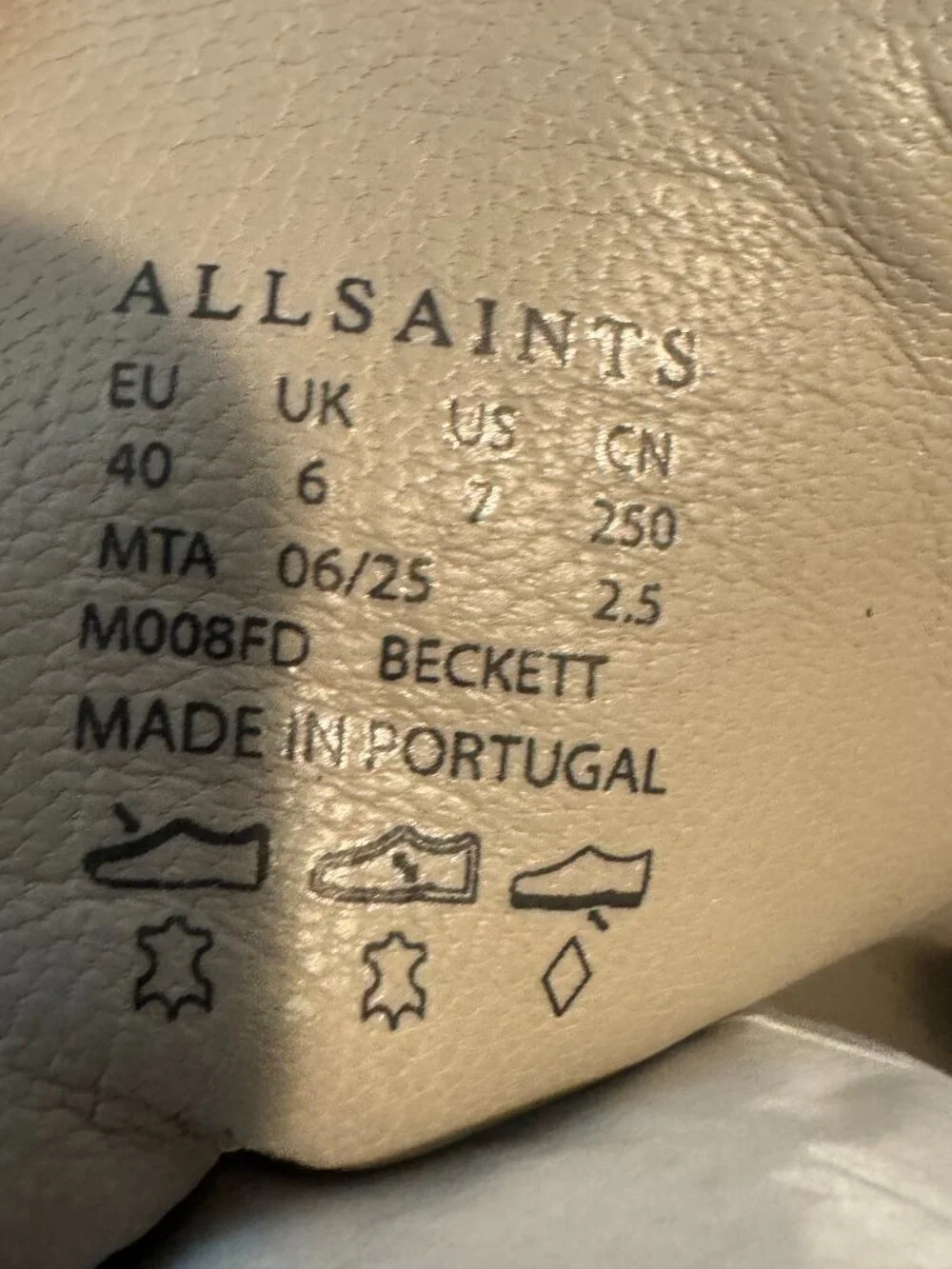AllSaints Beckett Zip Boot Men's size 7 Brand New